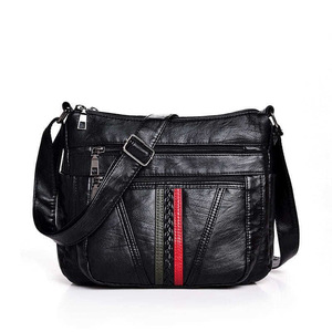 Women's Shoulder Bag Black Red Zipper Closure Horizontal Square Portable Everyday Use 2025 Winter Style - Product Image 3