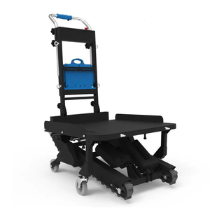 Chariot monte-escalier électrique 250 kg, chariot à chenilles industriel en acier, plateforme réglable à quatre roues, revêtement en poudre bleue - Product Image 1