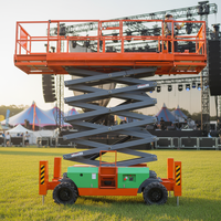 Platform Kerja Udara 12m All Terrain Scissor Lift Bertenaga Diesel 4WD untuk Medan Kasar, Kapasitas 450kg, Bersertifikasi GS/CE untuk Medan Berlumpur
