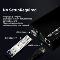 1.25Gbps 1SFP Slot 1RJ45 Ports 10/100/1000Base Tx 1000Base Fx Fiber SFP Optic Optical Media Converter SFP Module DC 5V FTTx Use