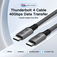 Câble de charge rapide UNIEAN coaxial Type-C 40 Gbps 8K Vidéo 20V 5A Type C vers Type C, câbles de données PD 100W USB 4.0 pour iPhone