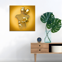 Vente en gros d'impressions d'art 3D, peintures, statue d'amoureux dorée, peinture sur toile, art mural abstrait romantique, affiches pour la décoration de la maison