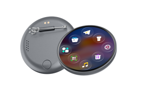 Badge électronique NKIWI L8 1,85 pouces haute définition avec animation dynamique en ABS, personnalisable <span class=keywords><strong>pour</strong></span> la lecture de vidéos/GIFs/musique/photos - Product Image 2