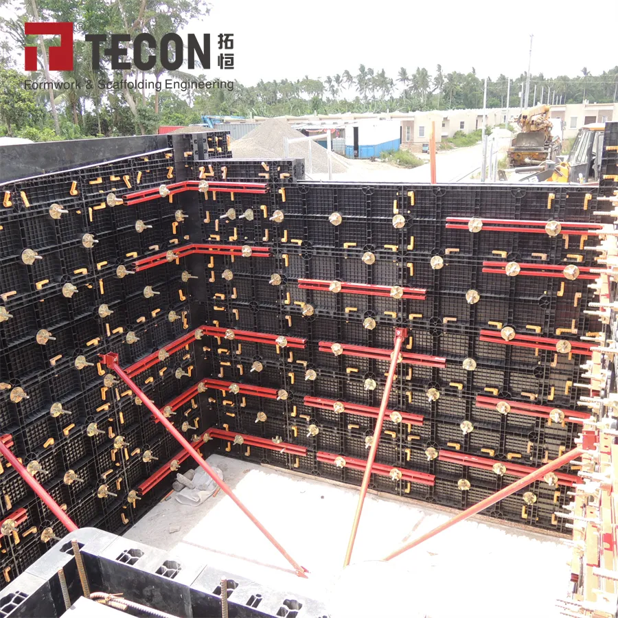 TECON פלסטיק קיר אור בריכת בטון טפסות מערכת עבור בניין חומר PVC לוח בניית טופס
