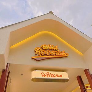 Cho lớn 3D ngoài trời dẫn đăng ký Mini Acrylic cạnh vàng Logo Backlit thư cho doanh nghiệp bán lẻ quảng cáo - Product Image 2