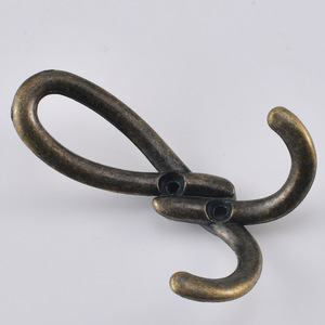 Zinc Alloy Wall Mounted Double Coat Hook Bronze <b>Rustic</b> Design For <b>Wardrobe</b> Entryway Bathroom Kitchen - Product Image 3