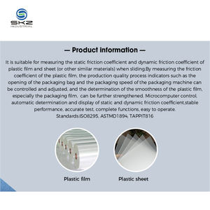 Máquina de Teste de Coeficientes de Atrito SKZ1011 Filme Plástico ISO8295 ASTMD1894 - Product Image 2