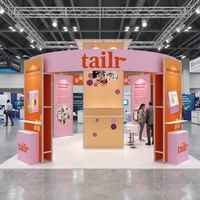 Stand d'exposition portable en aluminium avec éclairage LED, facile à installer, dimensions et options de couleur personnalisables