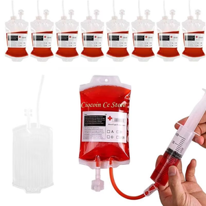 Bolsa de Bebida con Forma de Bolsa de Sangre de Halloween de 350 ml, Bolsa de Bebida Energética de Vampiro con Doble Tubo, Artículos para Fiestas de The Vampire Diaries - Product Image 5