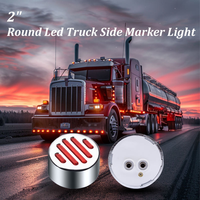Nouvelle lumière de marquage LED ronde étanche IP67 de 2 pouces en PC pour voiture, remorque, camion, DC12V, garantie 1 an