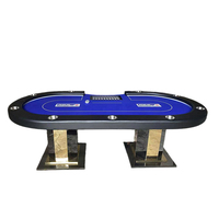 Table de poker Texas Hold'em de luxe avec bande lumineuse LED, table de jeu multi-joueurs, surface lisse et imperméable, taille et logo personnalisés