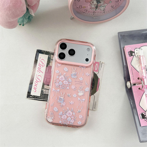 Funda transparente 2 en 1 de TPU con diseño de conejo y lazo de dibujos animados para iPhone 17 16 15 Pro Max, con impresión personalizada en la cubierta trasera - Product Image 3