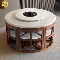 Table à manger pour la maison, petit appartement, meubles, table ronde pliante en céramique solide