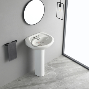Lavabo de columna mate de diseño minimalista nórdico para proyectos de higiene de alta gama en hospitales y clínicas - Product Image 1