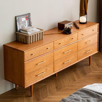 Commode en chêne massif de qualité professionnelle, meuble de rangement minimaliste pour chambre d'appartement, buffet multi-tiroirs, écologique et durable