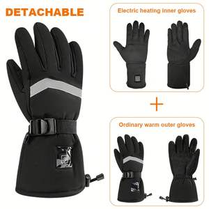 Gants chauffants d'hiver pour moto <span class=keywords><strong>Ski</strong></span> Snowboard Gants en polyester imperméables Doublures Batterie Chaleur <span class=keywords><strong>Ski</strong></span> Gants <span class=keywords><strong>De</strong></span> <span class=keywords><strong>Ski</strong></span> Hiver Warm - Product Image 3