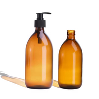 Großhandel 100ml 200ml 250ml 300ml Bernsteinfarbene Mattglasflasche mit Pumpverschluss für Lotion, Sirup, Flüssigseife und Spenderverpackungen