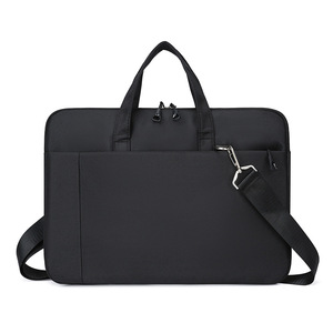 Polyester Thin Portable <b>Laptop</b> Bag Business-style Large Capacity Inner Sleeve Casual Solid Color Tote Bag with Handle. - Product Image 4