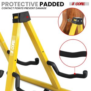 Soporte Doble para Guitarra Db, de Acero Amarillo, Ajustable, Plegable, Universal, para Guitarra Acústica, Eléctrica, Bajo, Mandolina, Violonchelo - Product Image 5