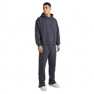 Conjuntos Deportivos de Invierno Unisex Personalizados, 100% Algodón, con Cordón Ajustable, Diseño Sólido con Estampado Animal, Lavado Ácido, Largo Completo - Product Image 1