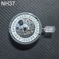 Mouvement automatique mécanique NH37 original avec réduction en gros, date blanche, 24 rubis, indicateur 24 heures, pièces de mouvement NH37A