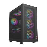 OEM/ODM Full Mesh Plastic Micro ATX Mid Tower Customizable Gaming PC Case with Black Side Panel Window USB Ports HD Audio
