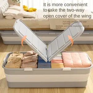 Extra große Kapazität Decken Kleidung Organizer Schieben unter Bett Kunststoff behälter Aufbewahrung sbox mit Deckel
