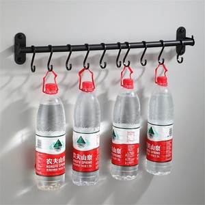 Black Modern <b>Kitchen</b> Standing Stainless Steel Knife <b>Holder</b> Rack with Space-saving Design Seasoning Hooks and Pot Lid Rack - Product Image 4