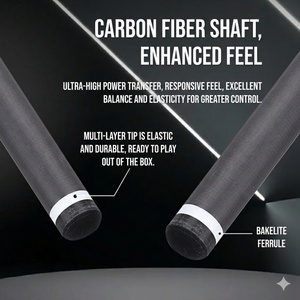 Queue de billard Cuetec SVB GEN 2 en fibre de carbone de haute qualité avec joint en acier inoxydable, fers de 11,8 mm/12,5 mm, design <span class=keywords><strong>Tacos</strong></span> - Product Image 3