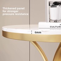 Table basse en métal et marbre, style luxe léger, design moderne et minimaliste, mobilier créatif pour la maison, table d'appoint pour salon et balcon