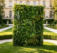 Vente directe d'usine, décoration de fond d'événement personnalisée, grande plante verte en tissu, mur de fleurs artificielles