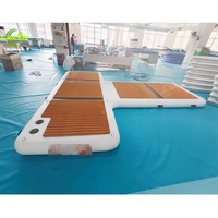 Plateforme flottante gonflable portable verte pour jet ski, ponton gonflable pour jet ski, quai flottant gonflable pour jet ski