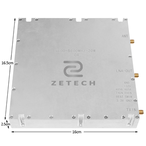 Módulo Amplificador de Potencia Lineal TDD 5600-5800MHz 20W, Bajo Nivel de Ruido, Amplio Rango de Temperatura de Operación, ZE-5600/5800-20W 5600-5800MH - Product Image 6