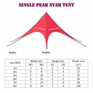 Tente étoile monoposte extensible en polyester Oxford/aluminium, durable pour événements promotionnels, mariages, couleurs personnalisées disponibles - Product Image 3