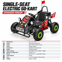 Kart électrique monoplace haute performance avec transmission par chaîne, pneus tout-terrain, capacité de charge de 150 kg, vitesse maximale de 40 km/h