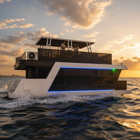 Bateau-maison de luxe de 38 pieds avec cabine privée, pont de divertissement, cuisine, salle de bain, homologué CE européen