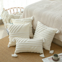Innermor luxe Boho rayé motif tufté coussins chauffants housse de coussin de noël décoratif pour chambre décor à la maison