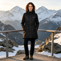 Manteau long en polaire pour femme, imperméable, coupe-vent, chaud, pour l'hiver, réversible, écologique