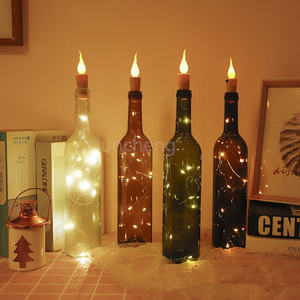 Fête <span class=keywords><strong>bougie</strong></span> alimentée par batterie LED guirlande lumineuse bouteille <span class=keywords><strong>de</strong></span> vin lumière liège 2M 20 LED <span class=keywords><strong>fil</strong></span> <span class=keywords><strong>de</strong></span> cuivre coloré fée guirlande lumineuse - Product Image 2
