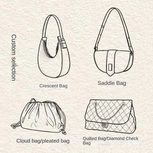 Factory Custom Fashion Women's High-End Saddle/<b>Crossbody</b> Shoulder <b>Bag</b> Single PU Nylon <b>Canvas</b> Genuine Leather Waterproof Zipper - Product Image 2