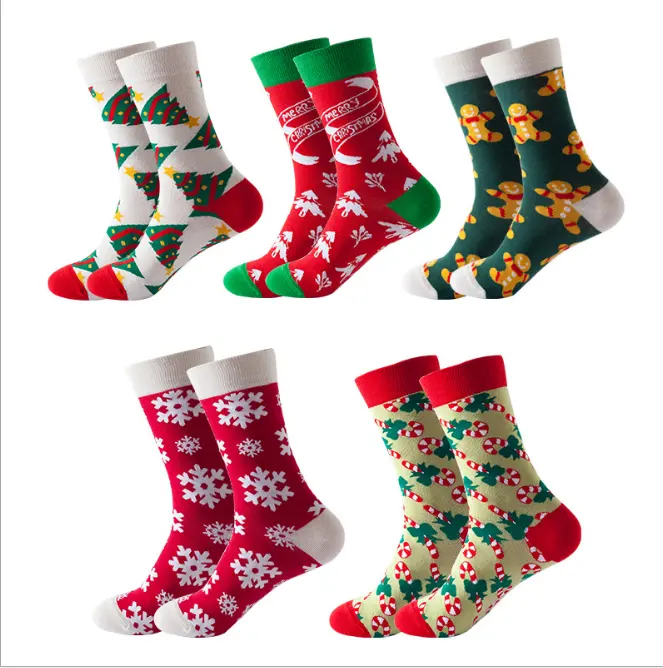 2021 winter new style hot sale christmas serious cotton unisex adult socks fashion outside socks colorful happy socks