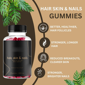 स्वस्थ सौंदर्य समर्थन के लिए कोलेजन और विटामिन डी 3 के साथ उच्च शक्ति बायोटिन बालों की त्वचा और नाखून गुम्मीज - Product Image 3