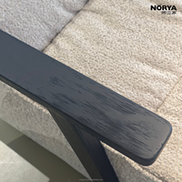 Fauteuil d'appoint NORYA en chêne massif, canapé individuel en tissu de luxe minimaliste pour salon, mobilier de villa et appartement