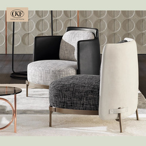Chaises <span class=keywords><strong>de</strong></span> salle à manger <span class=keywords><strong>de</strong></span> loisirs modernes italiennes OKF, pieds en acier inoxydable, cuir synthétique, chambre à coucher, appartement, villa, <span class=keywords><strong>salon</strong></span>, commercial - Product Image 3