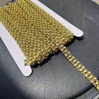 Cadena de Diamantes de Plástico de Tres Filas, Tamaño 10, Ecológica, Cristal 3D, Adorno Brillante para Ropa, Manualidades DIY