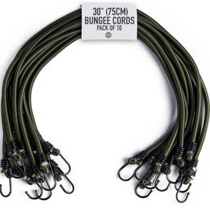 <b>Outdoor</b> Pro Bungee Cords 30 In (75Cm) With <b>Hooks</b> For Camping Travel Cargo Tie Down Pack Of 10 - Product Image 1