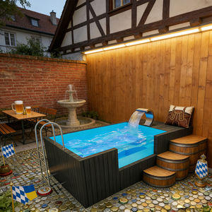 Piscine familiale extérieure avec coque en fibre de verre et zone peu profonde sécurisée pour les enfants - Product Image 4