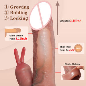 Manchon de pénis réutilisable réaliste brun de 8,26 pouces avec <span class=keywords><strong>petite</strong></span> langue, adapté à l'agrandissement et à l'épaississement du pénis <span class=keywords><strong>masculin</strong></span>, jouets sexuels - Product Image 4