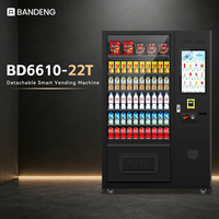 Máquina Expendedora de Bebidas y Aperitivos BANDENG BD6610 22T para Venta Minorista Automática con Gabinete Refrigerado de 60 SKU para Uso Minorista