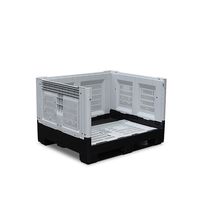 Boîte en plastique pliable à 4 voies à simple face pour palette européenne robuste pour le stockage des fruits et légumes